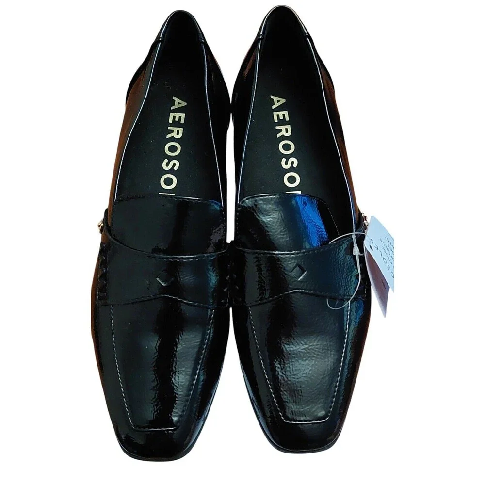 Aerosoles Patent Leather Loafers Slip On Shoes Praia women 7 new - Picture 5 of 7